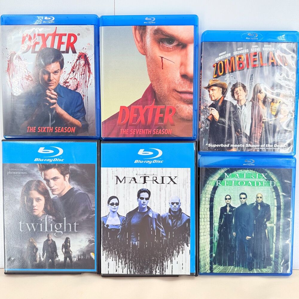 6 Blu-ray Lot Matrix Dexter Seasons Twilight Zombieland